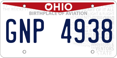OH license plate GNP4938