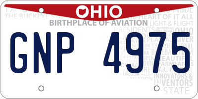 OH license plate GNP4975