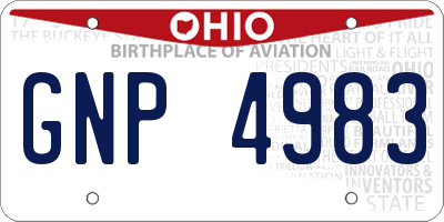 OH license plate GNP4983