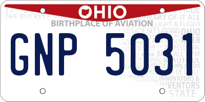 OH license plate GNP5031