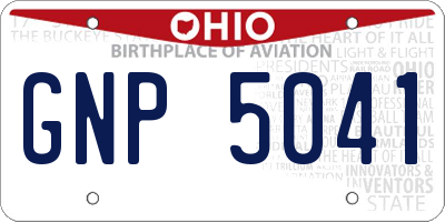 OH license plate GNP5041