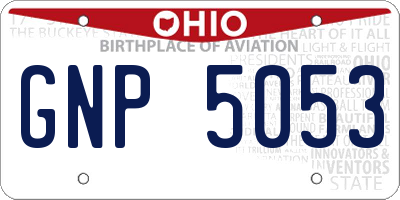 OH license plate GNP5053