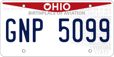 OH license plate GNP5099