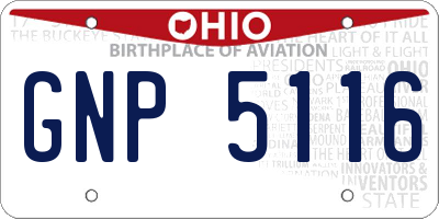 OH license plate GNP5116