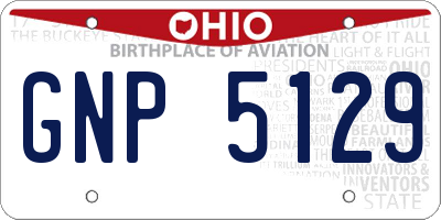 OH license plate GNP5129