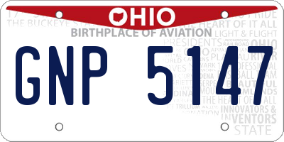 OH license plate GNP5147