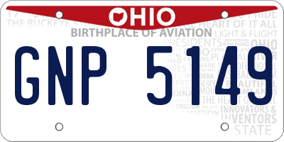 OH license plate GNP5149