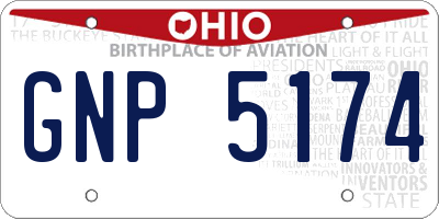 OH license plate GNP5174