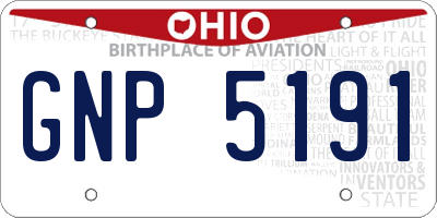 OH license plate GNP5191