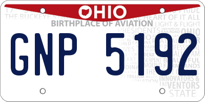 OH license plate GNP5192