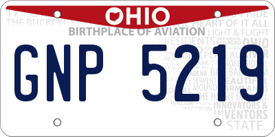OH license plate GNP5219