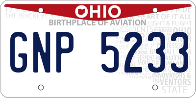 OH license plate GNP5233