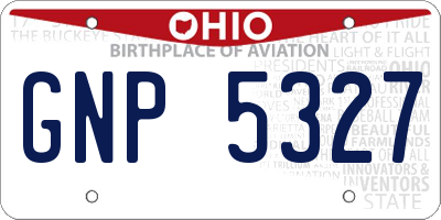 OH license plate GNP5327