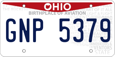 OH license plate GNP5379
