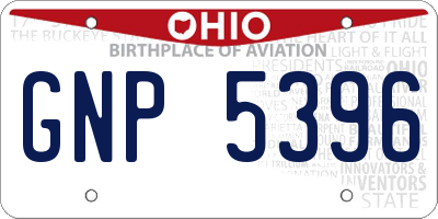 OH license plate GNP5396
