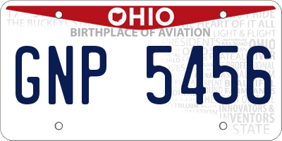 OH license plate GNP5456