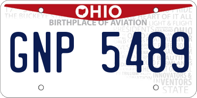 OH license plate GNP5489