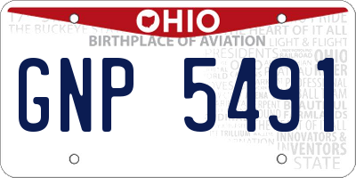 OH license plate GNP5491