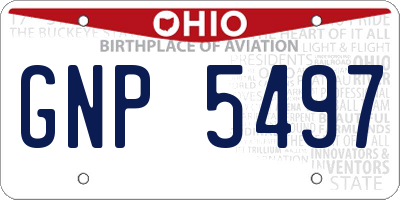 OH license plate GNP5497