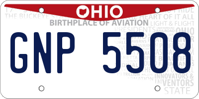 OH license plate GNP5508