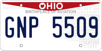 OH license plate GNP5509