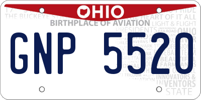 OH license plate GNP5520