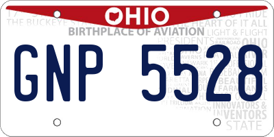 OH license plate GNP5528