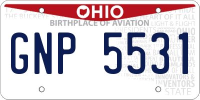 OH license plate GNP5531