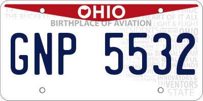OH license plate GNP5532