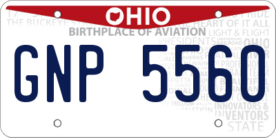 OH license plate GNP5560