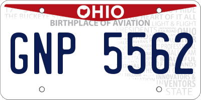 OH license plate GNP5562