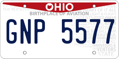 OH license plate GNP5577