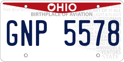 OH license plate GNP5578