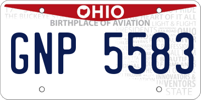 OH license plate GNP5583