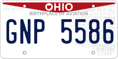 OH license plate GNP5586