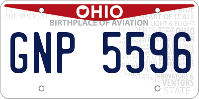 OH license plate GNP5596