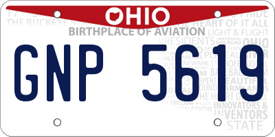 OH license plate GNP5619