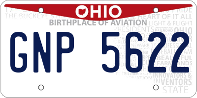 OH license plate GNP5622