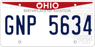 OH license plate GNP5634
