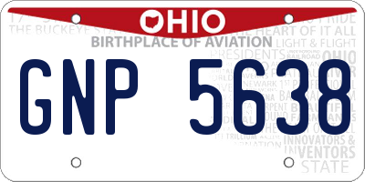 OH license plate GNP5638