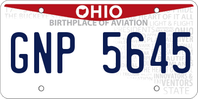 OH license plate GNP5645