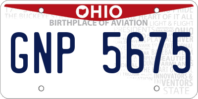 OH license plate GNP5675