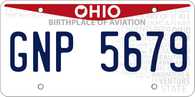 OH license plate GNP5679