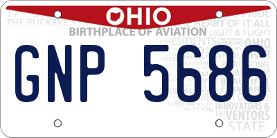 OH license plate GNP5686