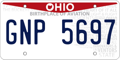 OH license plate GNP5697
