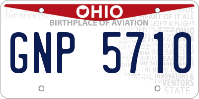 OH license plate GNP5710