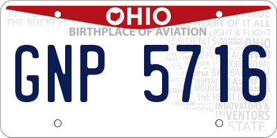 OH license plate GNP5716