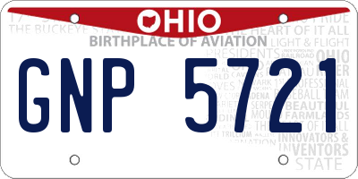 OH license plate GNP5721