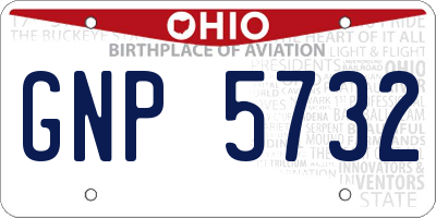 OH license plate GNP5732