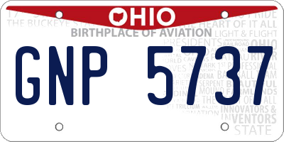 OH license plate GNP5737